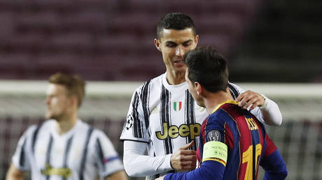 Ronaldo and Messi met in the Champions League in Spain. © Reuters