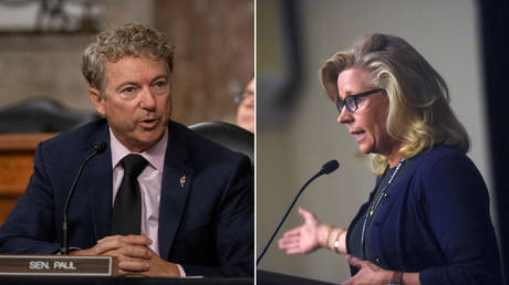 (L) Senator Rand Paul (R-Kentucky) © Pool via REUTERS / Alex Edelman; (R) Rep. Liz Cheney (R-Wyoming) © REUTERS / Mark Makela