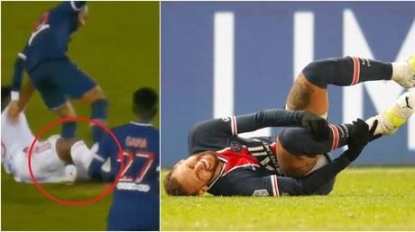 Neymar suffered the injury against Lyon. © Reuters / Twitter