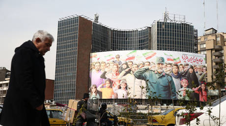 FILE PHOTO. A billboard of General Soleimani is seen on Valiasr square in Tehran, Iran.