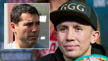 Oscar de la Hoya (right) has challenged boxing champion Gennady Golovkin © Action Images / Jason Redmond via Reuters | © Las Vegas Sun / Steve Marcus via Reuters
