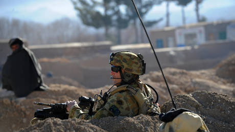 FILE PHOTO: An Australian soldier in Mirwais in the southern province of Uruzgan, Afghanistan