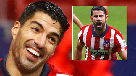 Fluent in goals: Suarez &lsquo;appears in Italian citizenship cheating hearing&rsquo; - then is branded a &lsquo;b*stard&rsquo; by Costa after scoring two