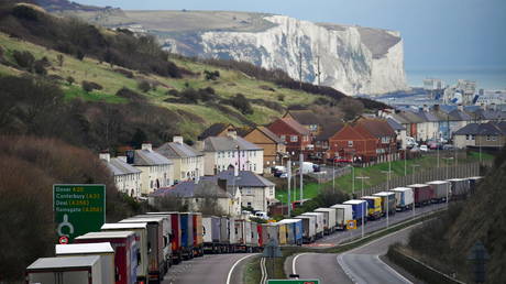 Lorries in the port of Dover