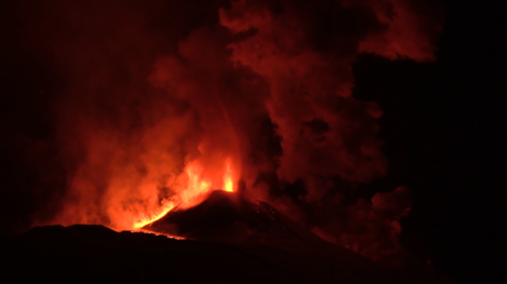 WATCH: Activity at Italy&rsquo;s Mount Etna intensifies, launching more torrents of molten lava and plumes of ash into the sky
