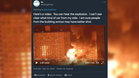 WATCH: Huge fireballs rip through NY sky after truck overturns spilling PROPANE tanks on expressway