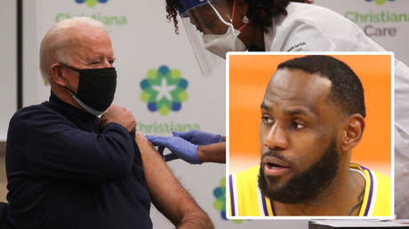 &lsquo;He could convince people&rsquo;: LeBron urged to publicly take Covid-19 vaccine &ndash; but skeptics warn NBA icon not to follow Biden&rsquo;s lead
