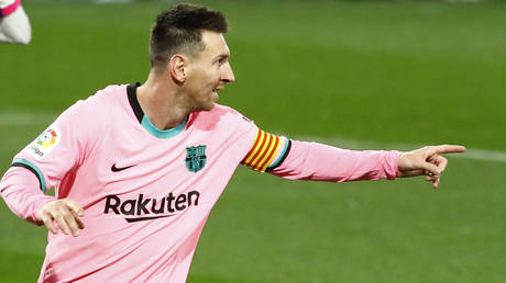 Messi beat Pele's record haul for goals at a single club. © Reuters