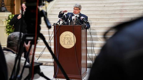 Gabriel Sterling, a Georgia voting system official, speaks during a news conference on election results in Atlanta, Georgia, US, December 2, 2020.