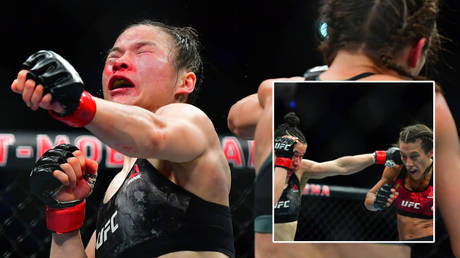 Zhang Weili (left) and Joanna Jedrzejczyk fought out a UFC epic © Stephen R Sylvanie / USA Today Sports via Reuters