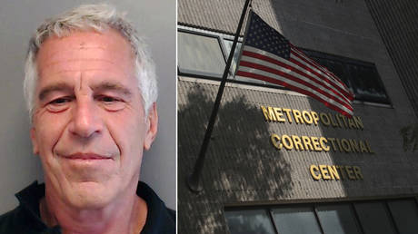 (L) Jeffrey Epstein © Florida Department of Law Enforcement via Getty Images; (R) An exterior view of the Metropolitan Correctional Center jail © REUTERS / Brendan McDermid