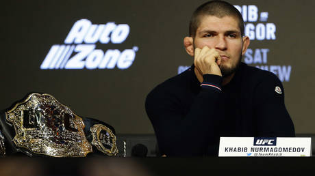 Russian champion Khabib Nurmagomedov says Dustin Poirier or Conor McGregor could claim his UFC belt © Noah K Murray / USA Today Sports via Reuters