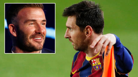 Inter Miami co-owner David Beckham (left) has said Barcelona star Lionel Messi could join the club © Noah K Murray / USA Today Sports | © Albert Gea / Reuters