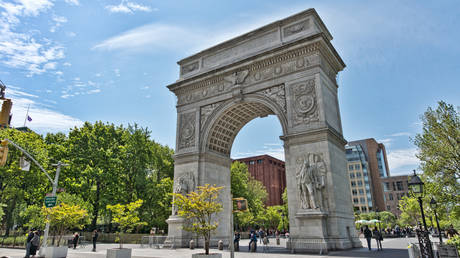 Washington Square Park, with its gateway arch, is surrounded largely by NYU buildings and plays an integral role in the University's campus life.