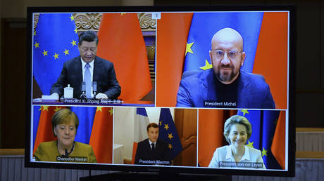 EU-China leaders' meeting via video conference © Pool Photo via AP / Johanna Geron