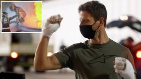 'It's great to see you, Romain!' F1 ace Grosjean returns to scene of Bahrain horror crash that nearly cost him his life (VIDEO)