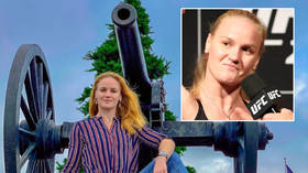 Bullet time: UFC knockout Valentina Shevchenko poses with cannons and visits aquarium in series of sultry snaps in New Orleans