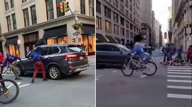WATCH: Dozens of teenagers surround & attack car bearing medical plates in New York