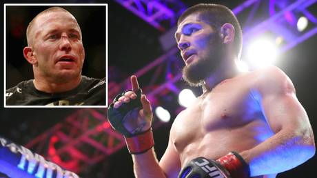 Dream matchup: Khabib Nurmagomedov and Georges St-Pierre (inset)