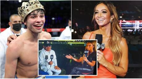 Abdo went viral for her compliment to Henry Garcia, father of boxing star Ryan. © Getty Images / Instagram @kateabdo / Twitter
