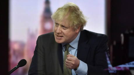 Boris Johnson gestures on BBC TV's The Andrew Marr Show in London, Britain January 3, 2021 © Reuters / Jeff Overs