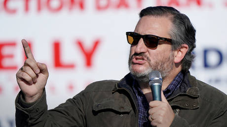 FILE PHOTO: U.S. Senator Ted Cruz (R-TX) speaks at a campaign event ahead of runoff races in Georgia for control of U.S. Senate, in Cumming, Georgia, U.S., January 2, 2021. © REUTERS / Elijah Nouvelage