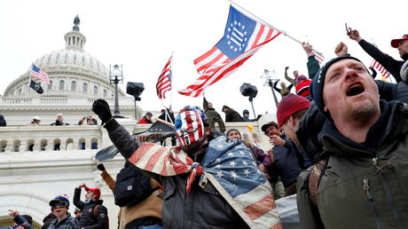 Supporters of US President Donald Trump stormed the Capitol building in Washington, DC, January 6, 2021.