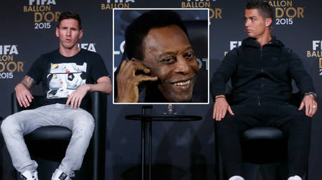 Pele (center) has spoken about his claim to have scored far more than Cristiano Ronaldo (right) and Lionel Messi © Arnd Wiegmann / Reuters | © Christian Hartmann / Reuters