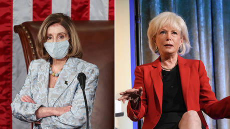 (L) Nancy Pelosi © Pool via REUTERS / Tasos Katopodis; (R) Lesley Stahl © Getty Images via AFP/Jemal Countess / GETTY IMAGES NORTH AMERICA