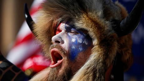 Jake Angeli has not eaten since being arrested on Saturday. © REUTERS/Jim Urquhart