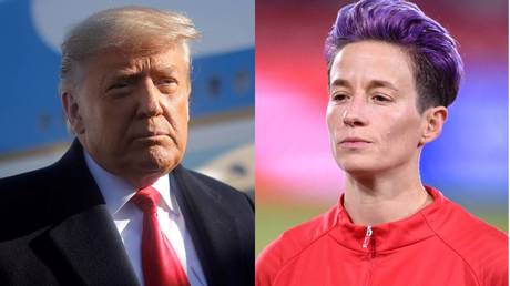 U.S. President Donald Trump © REUTERS / Carlos Barria | Megan Rapinoe © REUTERS / Kelvin Kuo