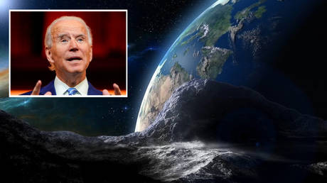 Six asteroids will greet Joe Biden taking the oath of office. © Marcelo Celo/ Pixabay; inset: Reuters/ Joshua Roberts