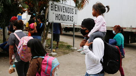 Guatemala turns back migrants attempting to cross from Honduras on their way to the US, January 19, 2021.