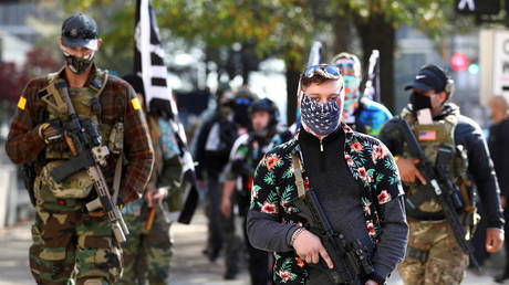 FILE PHOTO: Armed demonstrators take part in a pro-gun rally in Richmond, Virginia.