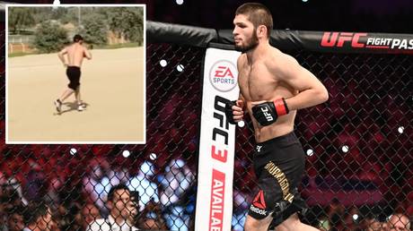 Swapping the cage for the pitch? Khabib joked about a career change
