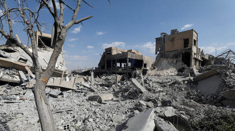 FILE PHOTO: The destroyed Scientific Research Centre is seen in Damascus, Syria April 14, 2018