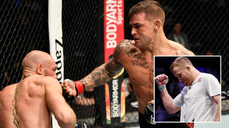 UFC star Justin Gaethje (right) has hit out at Conor McGregor (left) © Jeff Bottari / Handout Photo via USA Today Sports | © Bill Streicher / USA Today Sports via Reuters