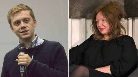 FILE PHOTOS: (L) Owen Jones, 2016 Labour Party Conference; (R) Suzanne Moore on Novara Media