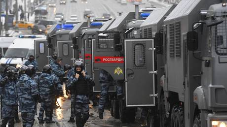 Riot police in Moscow, January 31, 2021. © Ilya Pitalev / Sputnik