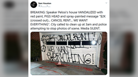 ‘We want everything’: ‘Pelosi’s house’ defaced with ‘cancel rent’ graffiti & PIG’s head left in driveway (PHOTOS)