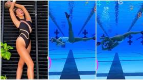 By the numbers: WATCH Russian synchronized swimming star Kristina Makushenko's INCREDIBLE display of flexibility