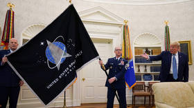 ‘Get rid of that bull***t!’ Annoyed to see Trump legacy persist, liberals freak out at SPACE FORCE FLAG at Biden inauguration