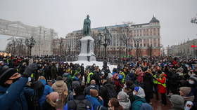 Moscow police detain Navalny supporters staging unsanctioned rally to demand release of jailed opposition figure