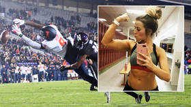 Beauty queen cheerleader sues uni over drunk football fans who ‘treated her as a sex object’ by ‘groping her breasts and buttocks’