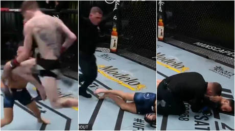 Cory Sandhagen knocked out UFC rival Frankie Edgar with a flying kick and could fight Petr Yan or Aljamain Sterling © Twitter / btsportufc