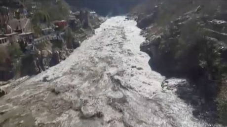 Flood in Chamoli, India, February 7, 2021. © ANI / Reuters