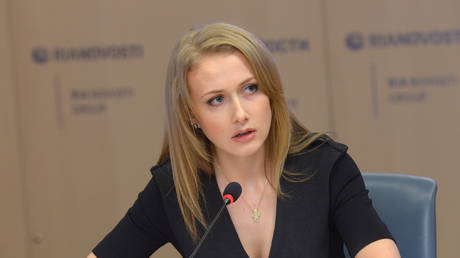 FILE PHOTO: Editor-in-Chief of the information and analytical publication 'Ukraina.RU' Alena Berezovskaya.