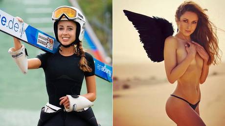 &lsquo;It draws positive attention to our sport&rsquo;: German world ski-jump champ Juliane Seyfarth poses naked for Playboy