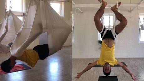&lsquo;Caterpillar&rsquo; Novak Djokovic shows off bizarre anti-gravitational yoga routine ahead of Aus Open clash