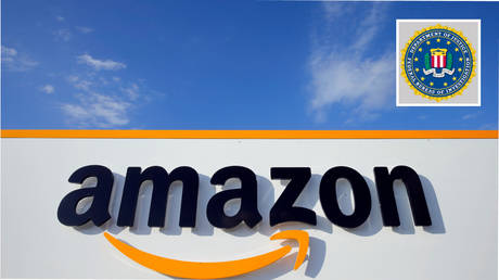 FILE PHOTO: The logo of Amazon is seen at the company logistics centre in Boves, France. © Reuters / Pascal Rossignol; (inset) © Wikipedia